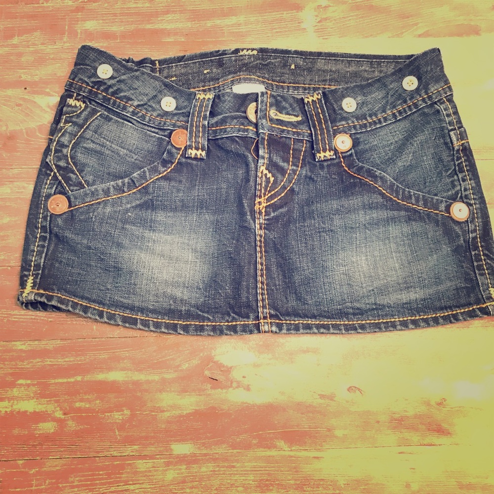 True Religion mini denim skirt